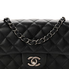 Caviar Quilted Mini Rectangular Flap Black