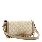 GG Supreme Monogram Small Horsebit 1955 Chain Shoulder Bag Beige Mystic White