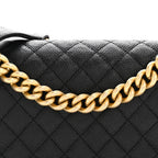 Caviar Quilted Medium Boy Flap Black