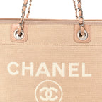 Mixed Fibers Small Deauville Tote Beige