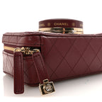 Lambskin Quilted Coco Click Bag Burgundy