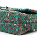 Tweed Quilted Mini Rectangular Flap Green
