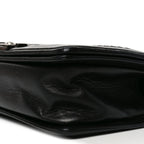 Calfskin Pleated Medium Boy Flap Black