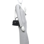 Caviar Quilted Mini Coco Handle Flap Black