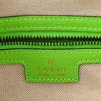 GG Supreme Monogram Textured Dollar Calfskin Web Ophidia Wristlet Shoulder Bag Beige Ebony Green