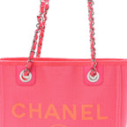 Canvas Mini Deauville Tote Pink Orange