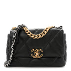 Lambskin Quilted Medium Chanel 19 Flap Black