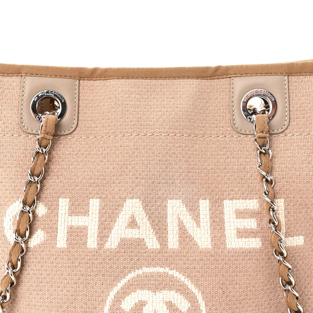 Mixed Fibers Small Deauville Tote Beige