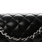 Lambskin Quilted Small Double Flap Black