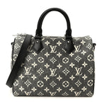 Denim Monogram Jacquard Speedy Bandouliere 25 Black