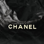 Shiny Calfskin Quilted Chanel 22 Black White