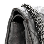 Metallic Aged Calfskin Quilted 2.55 Reissue 226 Flap Dark Silver