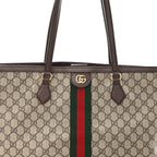 GG Supreme Monogram Medium Ophidia Shopping Tote Brown