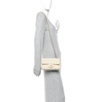 Tweed Quilted Mini Rectangular Flap Off White