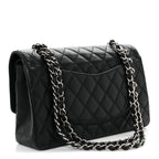 Caviar Quilted Medium Double Flap Black