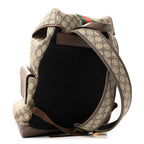 GG Supreme Monogram Medium Ophidia Double Buckle Backpack Brown