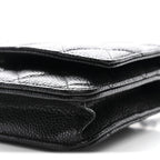 Caviar Quilted Wallet on Chain WOC Black