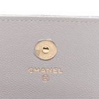 Caviar Quilted Mini Business Affinity Flap Grey
