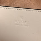 Calfskin Matelasse Small GG Marmont Chain Shoulder Bag White
