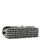 Tweed Quilted Medium Double Flap Black