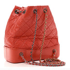 Aged Calfskin Quilted Small Gabrielle Backpack Orange