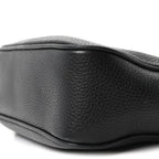 Pebbled Calfskin Small Soho Disco Bag Black