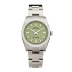 Stainless Steel 34mm Oyster Perpetual Watch Pistachio 124200