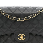 Caviar Quilted Jumbo Double Flap Black