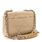 Lambskin Quilted Medium Chanel 19 Flap Beige