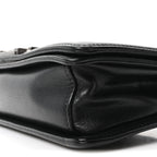 Calfskin Crystal Embossed Medium Boy Flap Black
