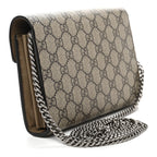 GG Supreme Monogram Mini Dionysus Chain Wallet Beige Taupe