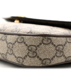 GG Supreme Monogram Textured Dollar Calfskin Web Mini Ophidia Envelope Shoulder Bag Beige Ebony
