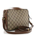 GG Supreme Monogram Small Horsebit 1955 Shoulder Bag Beige Brown Sugar