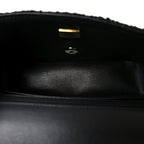 Tweed Braided Mini Rectangular Flap Black