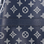 Calfskin Shadow Monogram Keepall Bandouliere 50 Ink Blue White