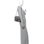 Pebbled Calfskin Small Dionysus Shoulder Bag Dusty Grey