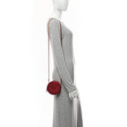 Caviar Quilted Round Filigree Crossbody Red