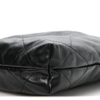 Shiny Calfskin Quilted Small Chanel 22 Black
