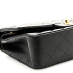Lambskin Quilted Medium Double Flap Black