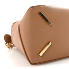 Grained Calfskin Medium Puzzle Edge Bag Toffee