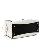 Braided Raffia Calfskin Quilted Small Chanel 25 Handbag White Black