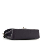 Caviar Quilted Small Double Flap Dark Purple
