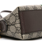 GG Supreme Monogram Textured Dollar Calfskin Web Small Ophidia Dome Shoulder Bag Beige Ebony New Acero