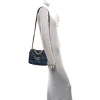 Lambskin Quilted Medium Chanel 19 Flap Navy Blue