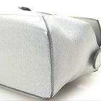 Laminated Lambskin Small Puzzle Edge Bag Silver