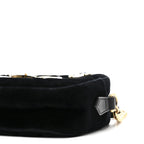 Velvet Matelasse Marquise Crystals Mini GG Marmont Chain Shoulder Bag Black