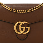 Cellarius Calfskin GG Marmont Chain Wallet Nut Brown