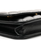 Caviar Quilted Wallet on Chain WOC Black