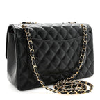 Caviar Quilted Jumbo Double Flap Black