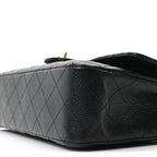 Caviar Quilted Medium Double Flap Black